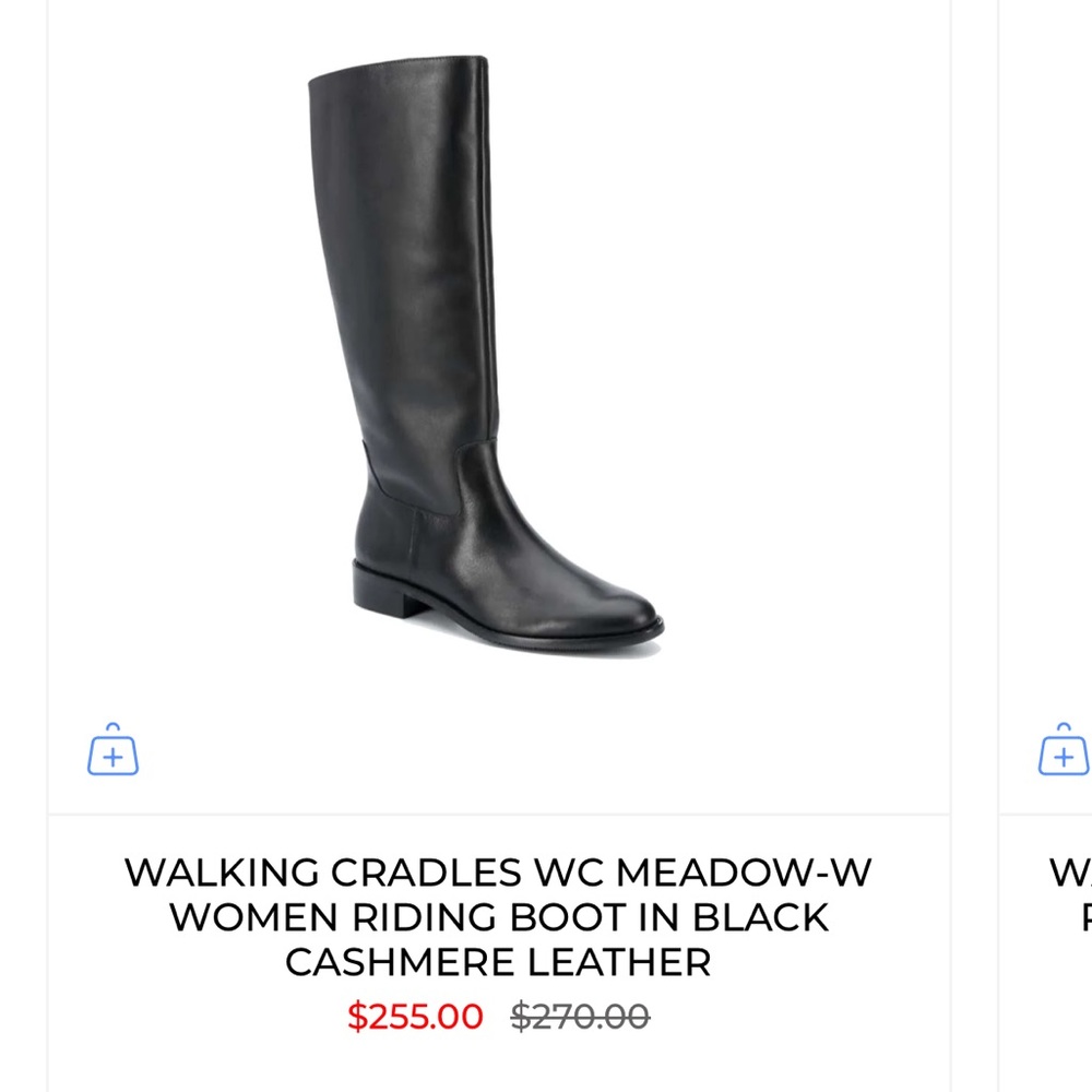 Walking Cradles Women's Black Leather Knee-High Boots - Picture 3 of 4
